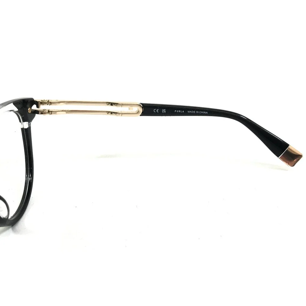 Furla Eyeglasses Frames VFU672 COL.0700 Black Clear Cat Eye Full Rim 51-19-135